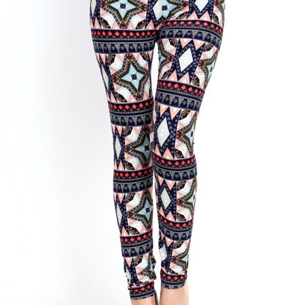 Blue Tribal Print Leggings